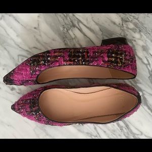 J.Crew Pink Wool Boucle Flats - size 7